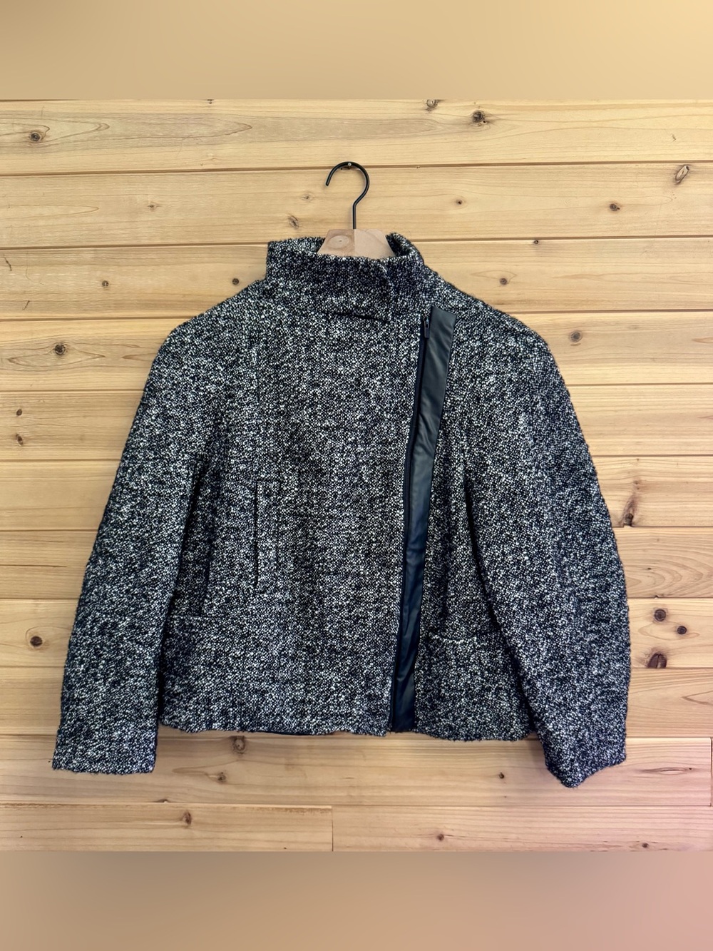 Diane VonFurstenberg Size 2 Wool Alpaca Blend Zip Up Jacket Winter Cozy Designer